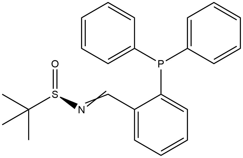 2-Propanesulfinamide, N-[[2-(diphenylphosphino)phenyl]methylene]-2-methyl-, [S(R)]- 구조식 이미지