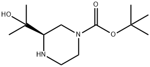 1-Piperazinecarboxylic acid, 3-(1-hydroxy-1-methylethyl)-, 1,1-dimethylethyl ester, (3R)- Structure