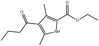 1H-Pyrrole-2-carboxylic acid, 3,5-dimethyl-4-(1-oxobutyl)-, ethyl ester Structure