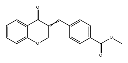 Benzoic acid, 4-[(4-oxo-2H-1-benzopyran-3(4H)-ylidene)methyl]-, methyl ester 구조식 이미지