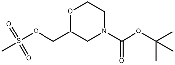 4-Morpholinecarboxylic acid, 2-[[(methylsulfonyl)oxy]methyl]-, 1,1-dimethylethyl ester 구조식 이미지