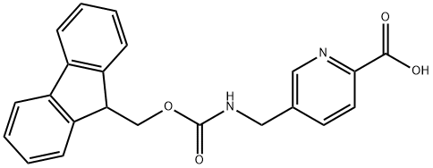 2-Pyridinecarboxylic acid, 5-[[[(9H-fluoren-9-ylmethoxy)carbonyl]amino]methyl]- 구조식 이미지