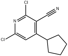 3-Pyridinecarbonitrile, 2,6-dichloro-4-cyclopentyl- 구조식 이미지