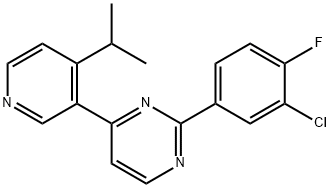 Pyrimidine, 2-(3-chloro-4-fluorophenyl)-4-[4-(1-methylethyl)-3-pyridinyl]- Structure