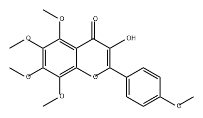 4H-1-Benzopyran-4-one, 3-hydroxy-5,6,7,8-tetramethoxy-2-(4-methoxyphenyl)- 구조식 이미지