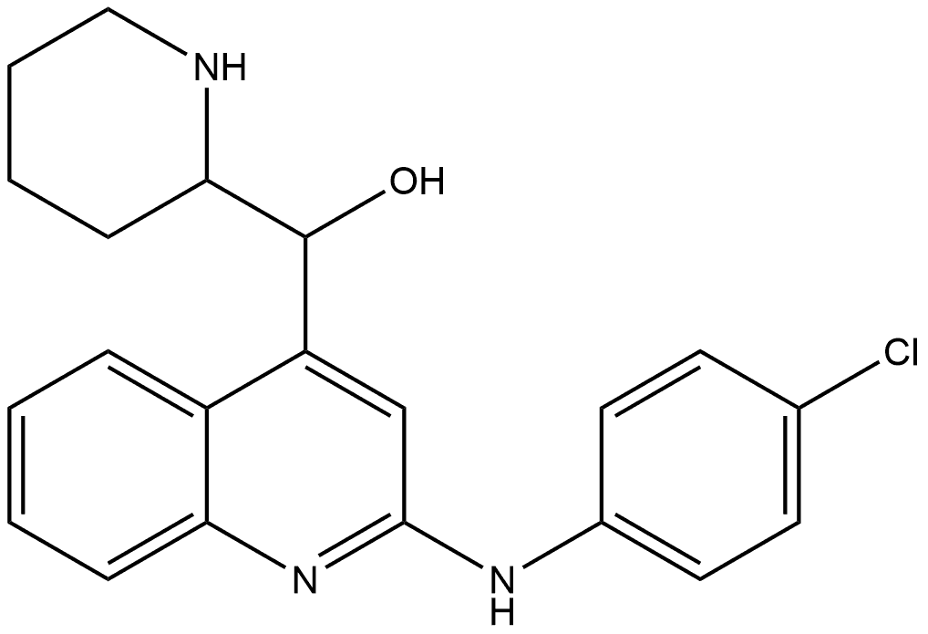 (2-((4-Chlorophenyl)amino)quinolin-4-yl)(piperidin-2-yl)methanol Structure