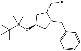 (2R,4S)-4-[[(1,1-Dimethylethyl)dimethylsilyl]oxy]-1-(phenylmethyl)-2-pyrrolidinemethanol 구조식 이미지