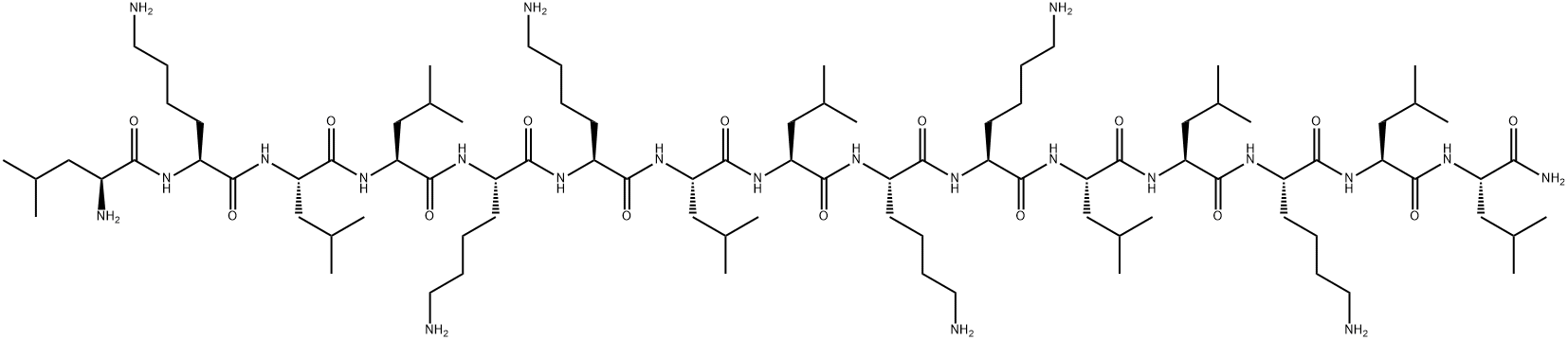 L-Leucinamide, L-leucyl-L-lysyl-L-leucyl-L-leucyl-L-lysyl-L-lysyl-L-leucyl-L-leucyl-L-lysyl-L-lysyl-L-leucyl-L-leucyl-L-lysyl-L-leucyl- 구조식 이미지