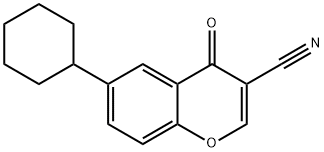 6-Cyclohexyl-4-oxo-4H-chromene-3-carbonitrile 구조식 이미지