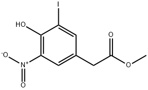 Benzeneacetic acid, 4-hydroxy-3-iodo-5-nitro-, methyl ester Structure