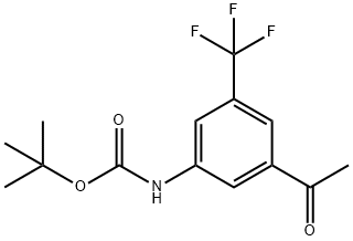 Carbamic acid, [3-acetyl-5-(trifluoromethyl)phenyl]-, 1,1-dimethylethyl ester (9CI) Structure