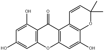 Pyrano[3,2-a]xanthen-12(3H)-one, 5,9,11-trihydroxy-3,3-dimethyl- Structure