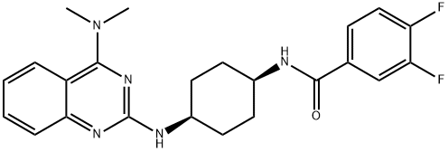 Benzamide, N-[cis-4-[[4-(dimethylamino)-2-quinazolinyl]amino]cyclohexyl]-3,4-difluoro- Structure