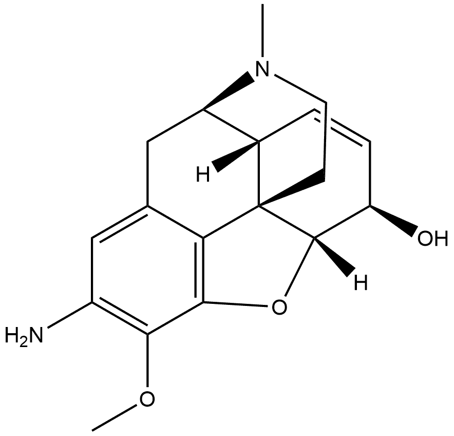 Morphinan-6-ol, 2-amino-7,8-didehydro-4,5-epoxy-3-methoxy-17-methyl-, (5α,6α)- (9CI) Structure