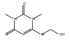 2,4(1H,3H)-Pyrimidinedione, 6-(hydroxymethylamino)-1,3-dimethyl- 구조식 이미지