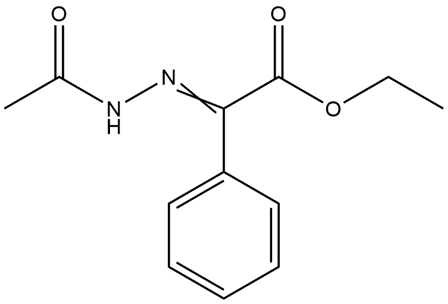 Benzeneacetic acid, α-(2-acetylhydrazinylidene)-, ethyl ester Structure