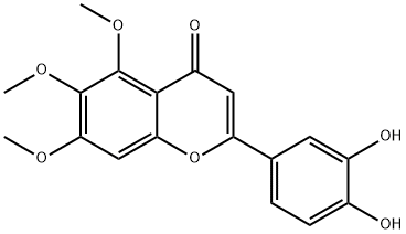 4H-1-Benzopyran-4-one, 2-(3,4-dihydroxyphenyl)-5,6,7-trimethoxy- 구조식 이미지