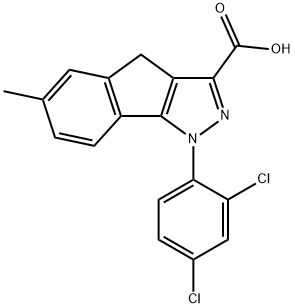 Indeno[1,2-c]pyrazole-3-carboxylic acid, 1-(2,4-dichlorophenyl)-1,4-dihydro-6-methyl- Structure