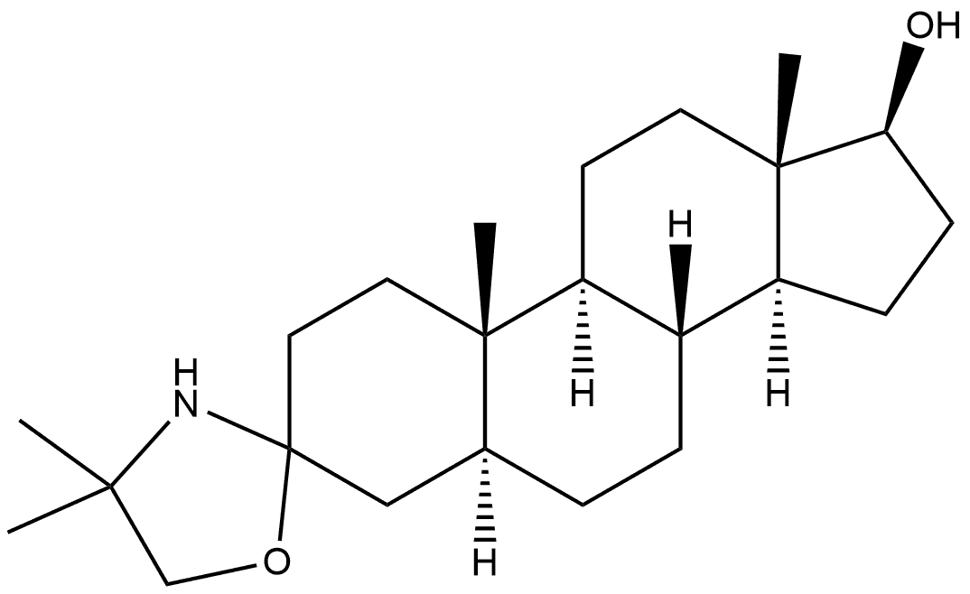 (5α,17β)-4',4'-Dimethyl-spiro[androstane-3,2'-oxazolidin]-17-ol Structure