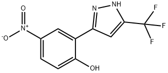 Phenol, 4-nitro-2-[5-(trifluoromethyl)-1H-pyrazol-3-yl]- Structure