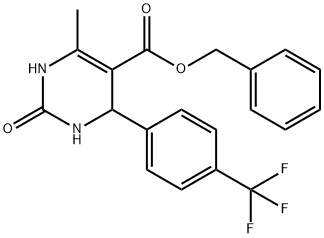 5-Pyrimidinecarboxylic acid, 1,2,3,4-tetrahydro-6-methyl-2-oxo-4-[4-(trifluoromethyl)phenyl]-, phenylmethyl ester 구조식 이미지