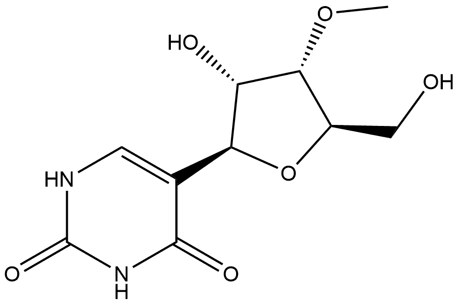 5-(3-O-Methyl-β-D-ribofuranosyl)-2,4(1H,3H)-pyrimidinedione 구조식 이미지