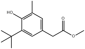 Benzeneacetic acid, 3-(1,1-dimethylethyl)-4-hydroxy-5-methyl-, methyl ester 구조식 이미지