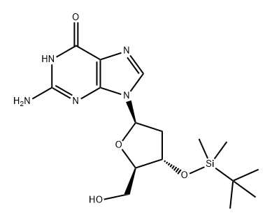 Guanosine, 2'-deoxy-3'-O-[(1,1-dimethylethyl)dimethylsilyl]- Structure