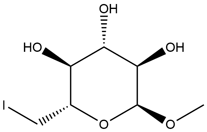 Methyl 6-deoxy-6-iodo-α-D-glucopyranoside Structure