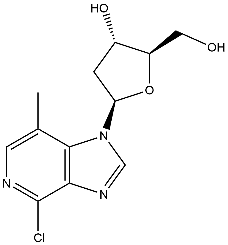 4-Chloro-1-(2-deoxy-β-D-ribofuranosyl)-7-methyl-1H-imidazo[4,5-c]pyridine Structure