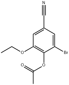 Benzonitrile, 4-(acetyloxy)-3-bromo-5-ethoxy- Structure