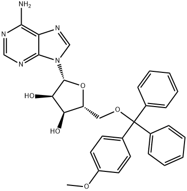 Adenosine, 5'-O-[(4-methoxyphenyl)diphenylmethyl]- 구조식 이미지