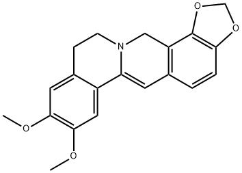 12H-Benzo[a]-1,3-benzodioxolo[4,5-g]quinolizine, 11,14-dihydro-8,9-dimethoxy- Structure