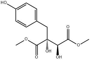 Butanedioic acid, 2,3-dihydroxy-2-[(4-hydroxyphenyl)methyl]-, 1,4-dimethyl ester, (2R,3S)- Structure