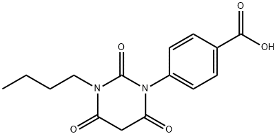 Benzoic acid, 4-(3-butyltetrahydro-2,4,6-trioxo-1(2H)-pyrimidinyl)- Structure