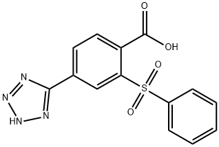 Benzoic acid, 2-(phenylsulfonyl)-4-(2H-tetrazol-5-yl)- Structure