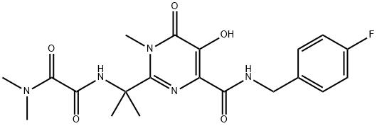 Ethanediamide, N2-[1-[4-[[[(4-fluorophenyl)methyl]amino]carbonyl]-1,6-dihydro-5-hydroxy-1-methyl-6-oxo-2-pyrimidinyl]-1-methylethyl]-N1,N1-dimethyl- Structure