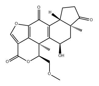 3H-Furo[4,3,2-de]indeno[4,5-h]-2-benzopyran-3,6,9-trione, 1,6b,7,8,9a,10,11,11b-octahydro-11-hydroxy-1-(methoxymethyl)-9a,11b-dimethyl-, (1S,6bR,9aS,11R,11bR)- Structure