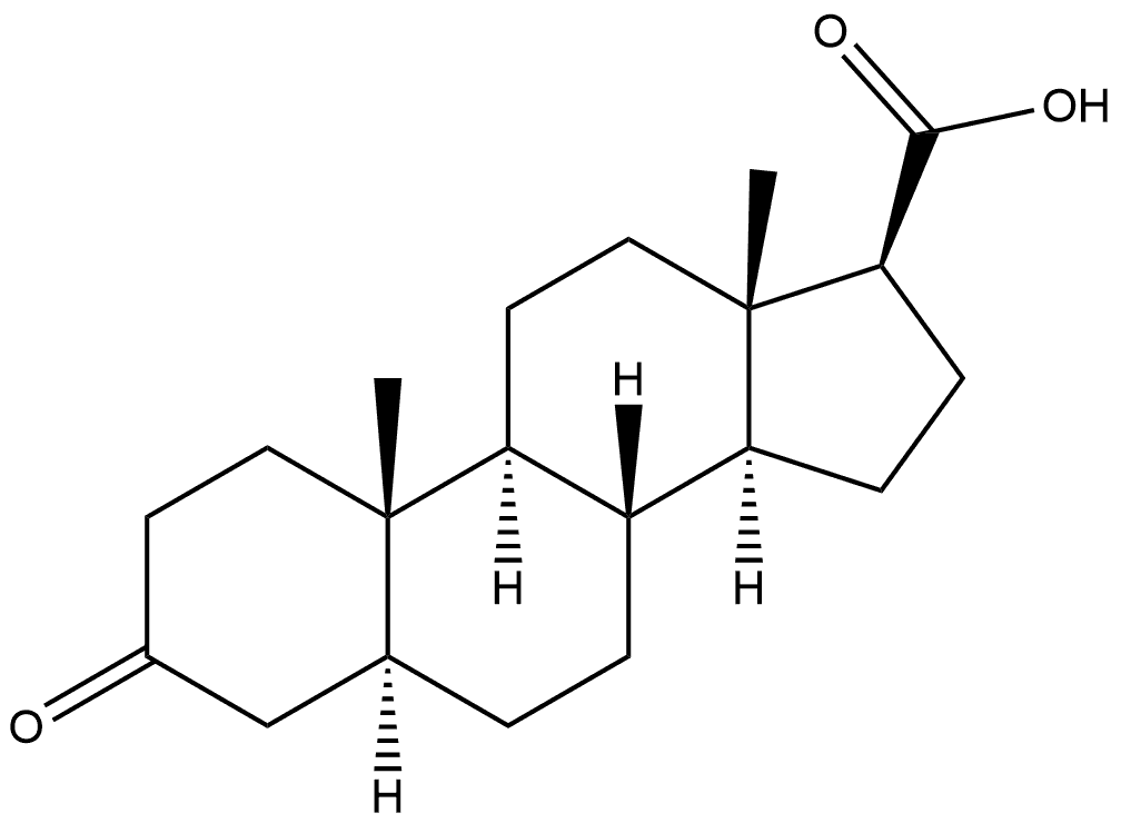 Androstane-17-carboxylic acid, 3-oxo-, (5α,17β)- (9CI) Structure