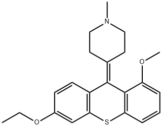 Piperidine, 4-(6-ethoxy-1-methoxy-9H-thioxanthen-9-ylidene)-1-methyl- 구조식 이미지