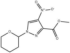 1H-Pyrazole-3-carboxylic acid, 4-nitro-1-(tetrahydro-2H-pyran-2-yl)-, methyl ester Structure