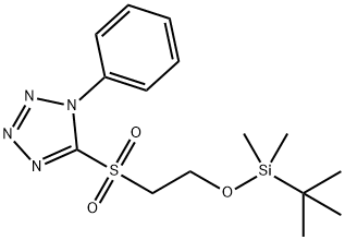 1H-Tetrazole, 5-[[2-[[(1,1-dimethylethyl)dimethylsilyl]oxy]ethyl]sulfonyl]-1-phenyl- 구조식 이미지