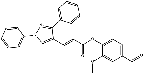 4-formyl-2-methoxyphenyl 3-(1,3-diphenyl-1H-pyrazol-4-yl)prop-2-enoate Structure