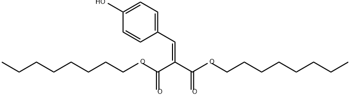 Propanedioic acid, 2-[(4-hydroxyphenyl)methylene]-, 1,3-dioctyl ester Structure