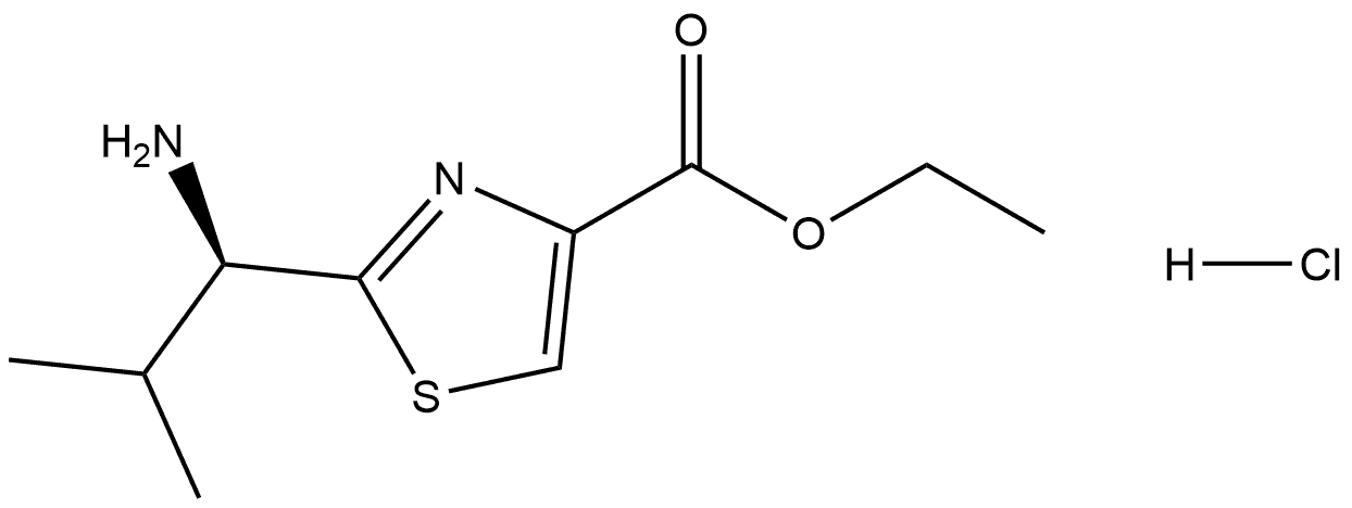 ethyl (R)-2-(1-amino-2-methylpropyl)thiazole-4-carboxylate hydrochloride Structure