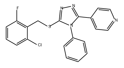 Pyridine, 4-[5-[[(2-chloro-6-fluorophenyl)methyl]thio]-4-phenyl-4H-1,2,4-triazol-3-yl]- Structure