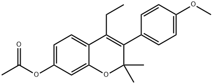 4-Ethyl-3-(4-methoxyphenyl)-2,2-dimethyl-2H-chromen-7-yl acetate 구조식 이미지