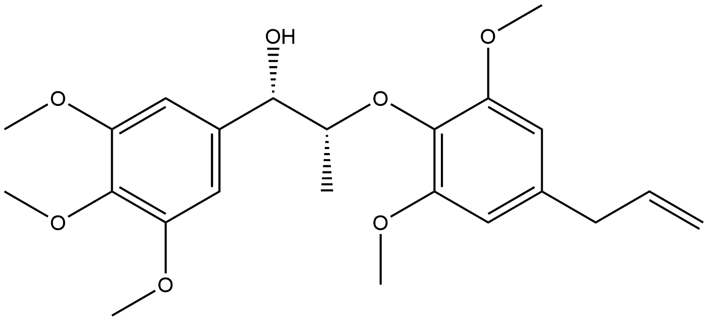 Benzenemethanol, α-[(1R)-1-[2,6-dimethoxy-4-(2-propen-1-yl)phenoxy]ethyl]-3,4,5-trimethoxy-, (αS)-rel- Structure