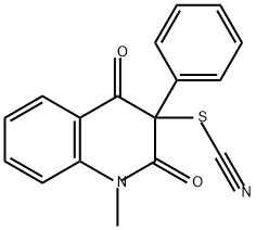 Thiocyanic acid, 1,2,3,4-tetrahydro-1-methyl-2,4-dioxo-3-phenyl-3-quinolinyl ester 구조식 이미지