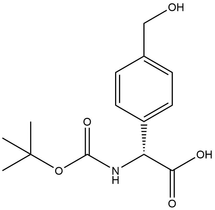 Benzeneacetic acid, α-[[(1,1-dimethylethoxy)carbonyl]amino]-4-(hydroxymethyl)-, (R)- (9CI) Structure